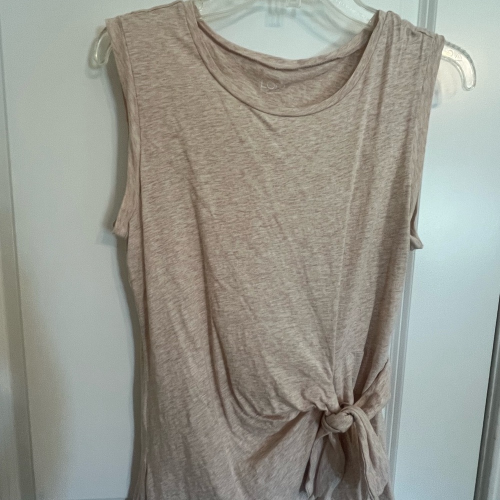 Loft Women's Sleeveless Knotted Top - Beige